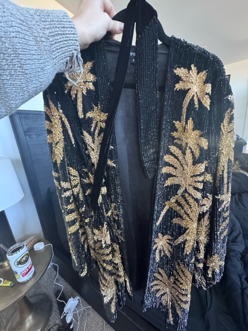 Gabrielle Robe Dress in Black & Gold Palm
RETROFETE - Picture 4 of 6